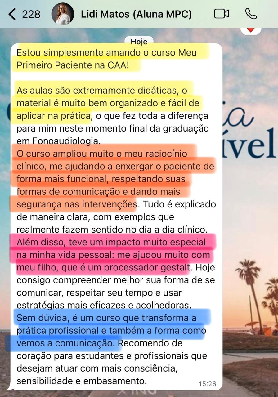 Depoimento da Lidi Matos, aluna do MPC