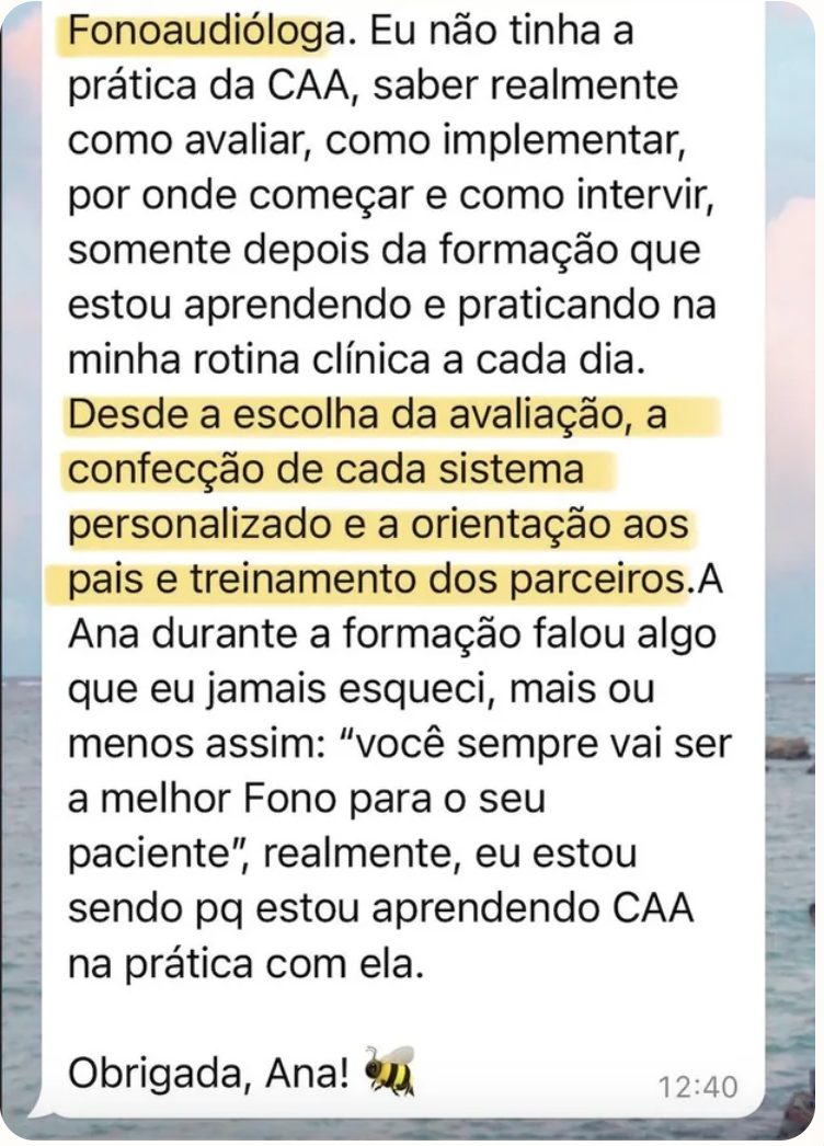 Depoimento de fonoaudióloga: desde a escolha da avaliação até o treinamento dos parceiros